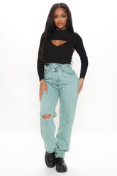 Crossover Tinted Straight Leg Jeans - Green Ins Street